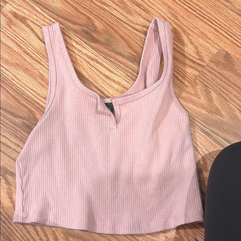 Pink Ribbed Women's Top
